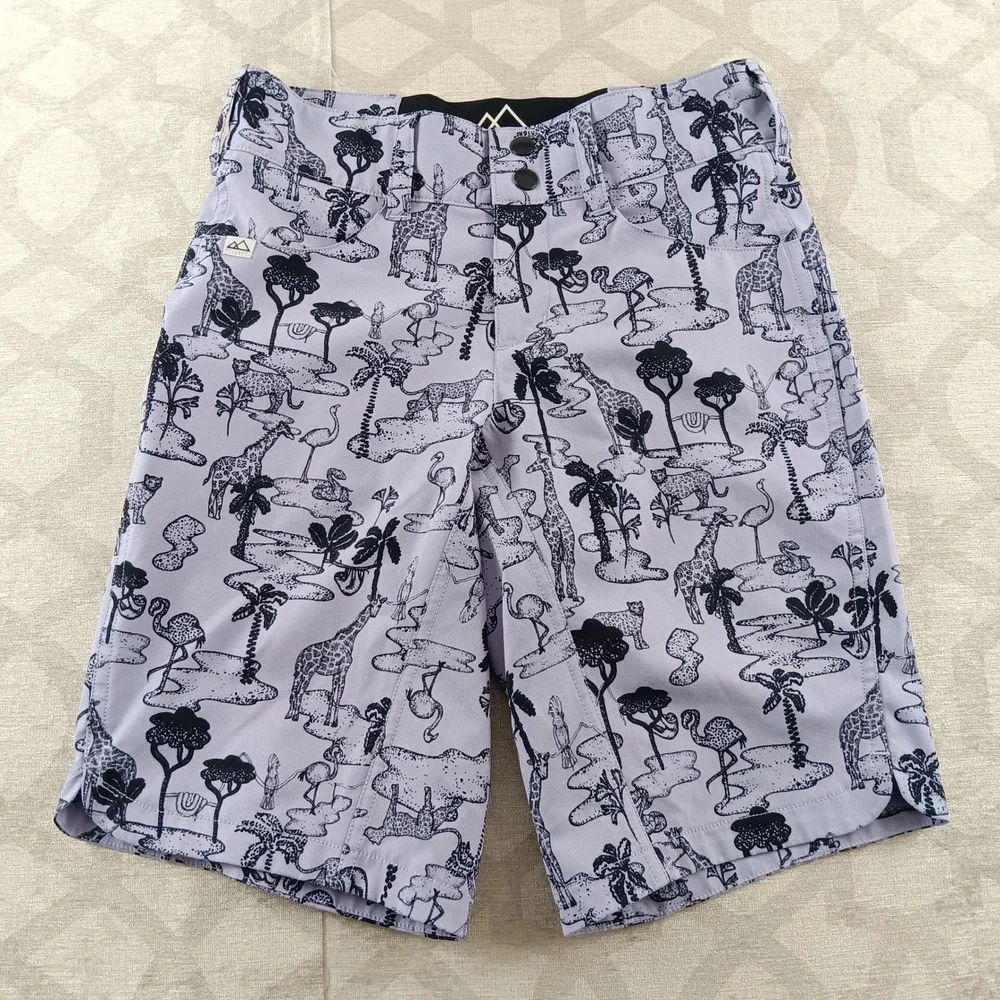 Wild Rye Girls Safari‎ Giraffe Flamingo Print Bike Shorts Size 10